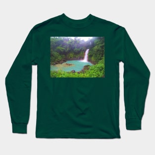 Amazing Waterfall In Costa Rica! Nature Photography Long Sleeve T-Shirt